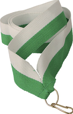 Лента для медалей (белый/зеленый, 22 мм.) 0283096600633