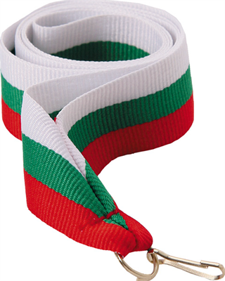 Лента для медалей (белый/зеленый/красный, 22 мм.) 0283096600637