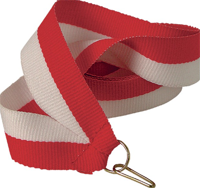 Лента для медалей (белый/красный, 10 мм.) 0283096600646