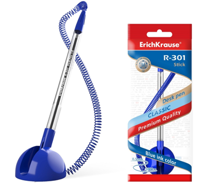 Ручка на подставке шариковая ErichKrause R-301 Desk Pen, узел 1.0 мм 0283096601080