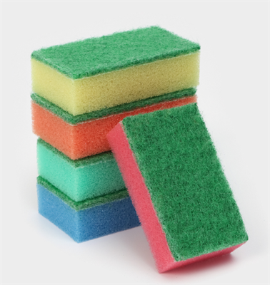 Губка для посуды с чистящим слоем Доляна «Эконом», 7.5×4.5×2.5 см, 5 шт., мини 0283096601072