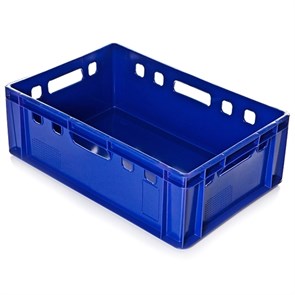 Ящик сплошной Тара.Ру 40л 600х400х200 мм, ПЭНД, синий/зеленый Е2/207
