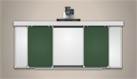 Рельсовая система для инт. доски  4400х1500(2400х1500х150) комби (боковые: маркер, центр: мел) РС4400х1500ДЗБ