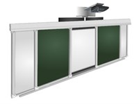 Рельсовая система для инт. доски  3000х1000(1500х1000х90) комби (боковые: мел, центр:маркер) РС3000х1000ДЗБ