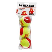 Мяч теннисный детский HEAD T.I.P Red,уп.3 шт, фетр,нат.резина,желто-красный 026465