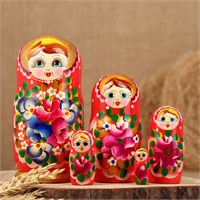 Матрёшка «Авдосья», красное платье, 5 кукольная, 18 см 0282999