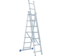 Алюминиевая трехсекционная лестница Pоссия 3x7 ступеней СИБРТЕХ 0280320
