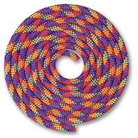 Скакалка гимнастическая INDIGO SM-360-VCL, утяжеленная, 180г, длина 3м, шнур, фиолетово-кораллово-ли SM-360-VCL