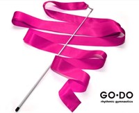 Лента гимнастическая с палочкой (6х0,56м) GO DO, цвет в ассортименте (Радуга (06817)) НФ-210697