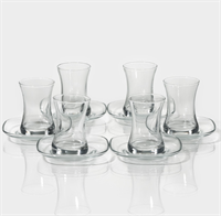 Набор стеклянный чайный Lav «Дзен», 12 предметов: стаканы 155 мл (6 шт), блюдца d=14 см (6 шт) 0283095250