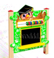 Игровая панель со счетами, крестиками-ноликами и меловой доской 02830787