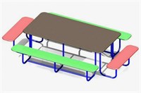 Стол со скамьями прямоугольный (4 скамьи) 0281933