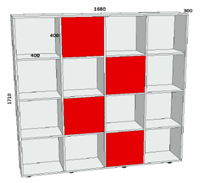 Стеллаж 1684*300*1708 Ячейка 400*400 0282108