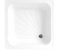 Поддон стальной, квадратный 80х80х15 толщина стали 0,9 мм, отверстие для слива 5 см, белый SbIApeEHjSh334JWXrzkC2