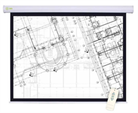 Экран 180x180см 1:1 настенно-потолочный рулонный (моторизованный привод) 027694