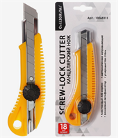 Нож канцелярский 18 мм, пластиковый, с роликовым фиксатором, TOP 0283095114