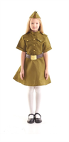 Платье военное для девочки, пилотка, ремень 0282218
