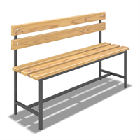 Скамейка для раздевалки жесткая со спинкой (L= 1500mm) ОС-01715