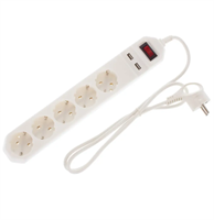 Сетевой фильтр 5 розеток с заземлением 3x0.75 мм 2 USB 2200 Вт 1.5 м IKQQkWw2gGhoKGMX4gVqU1