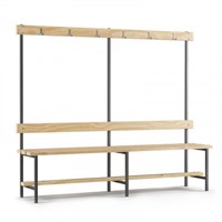 Скамейка с вешалкой для раздевалки (L=2000) дерево МК-03693