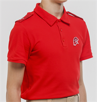 Рубашка «Поло» с кор. рукавом, с погонами, с вышивкой нагрудного значка «Юнармия» 027566