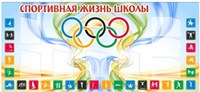 Стенд  Спортивная жизнь 2200 х 1000  пластик 3мм, карманы А4-8шт. (Арт. СЖ2) СЖ2