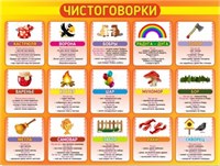 Стенд Чистоговорки 1200 х 900 пластик 3мм 3600