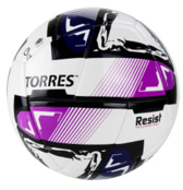 Мяч футзал. TORRES Futsal Resist, р.4, 24 п.,ПУ, 3 подкл.сл., гиб.сш, белый-мультикол 01654