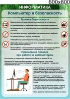 Стенд Компьютер и безопасность 600 х 800 пластик 3 мм 05409