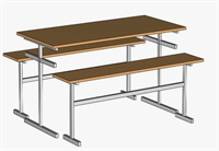 Стол обеденный зоны 4-х местный для школьной столовой под скамью дсп/Хим.пластик 0283095730