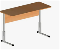 Стол ученический двухместный регулируемый по высоте ПВХ 2мм 0283095936