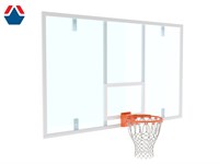 Щит баскетбольный ИГРОВОЙ 1800х1050 ПОЛИКАРБОНАТ цвет разметки БЕЛЫЙ (рама 40х40) ОС-13994