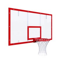 Щит баскетбольный ИГРОВОЙ 1800х1050 ОРГСТЕКЛО цвет разметки КРАСНЫЙ ОС-08679