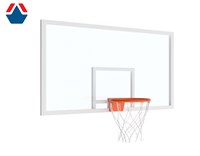 Щит баскетбольный ИГРОВОЙ БЕСКАРКАСНЫЙ 1800х1050 ПОЛИКАРБОНАТ 15 мм цвет разметки БЕЛЫЙ (рама 40х40) ОС-15201