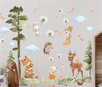 Наклейки на стену - животные в лесу 02830183