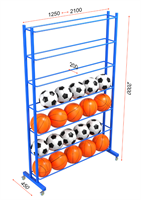 Стеллаж для мячей односторонний 9.305.0 (ширина 1250 мм (на 28 шт.)) bSzX7ttBiKp8Mo5Bz8wCT2