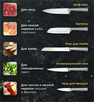 Набор ножей кухонных из нержавеющей стали, 5 предметов KJmfquwtieAjKr2XW2Lex0