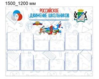 Российское движение школьников стенд 1500 х 1200 пластик 3 мм карманы А4 8шт карман А5 2шт РДШ 01