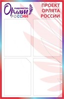 Стенд Проект Орлята россии пластик 3мм 4 кармана А4 550 х 850 О18