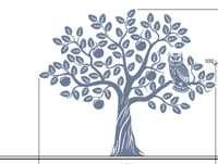 Точка роста Дерево цветное из 4 частей составной 3500 х 3000 полистирол 3 мм Изображение должно быть без корней, но с плодами и совой. Цвет:. цветное или белое 0282584