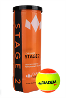 Мячи для большого тенниса детские DIADEM Stage 2 Orange Ball, BALL-CASE-OR, 8-10 лет, упаковка 3 мяча 026464