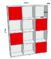 Стеллаж 1268*300*1708 Ячейка 400*400 0282109