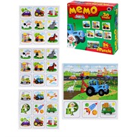 Мемо 30 фишек + Пазл 24 элементов «Синий трактор» 0280959