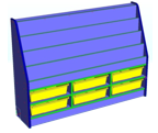 СТЕЛЛАЖ ВЫСТАВКА ДЛЯ КНИГ И ПОСОБИЙ                           С ЯЩИКАМИ 00266
