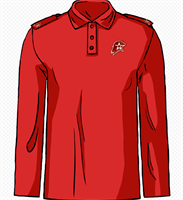 Рубашка «Поло» с длин. рукавом, с погонами, с вышивкой нагрудного значка «Юнармия» 027567