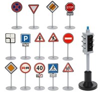 Светофор с дорожными знаками 24,5х18х11 см. 0282377
