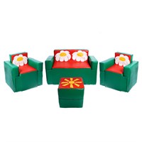 Игровой набор мебели «Солнышко», 2 кресла, пуф, диван, МИКС 02829121