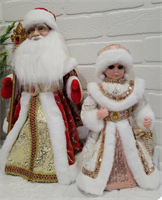 Дед Мороз 40 см+ Снегурочка 30 см в шубах/ Музыкальные интерьерные куклы под елку wK77Hk3wiJwwWR3KcJ7Yw2