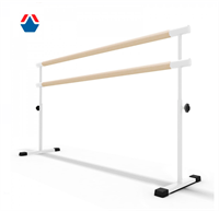 Хореографический станок мобильный Евро-2000 2-рядный с регулируемой высотой White в сборе ОС-15228