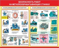 Стенд Безопасность работ на металлообрабатывающих станках 1100 х 950 пластик 3мм 2350